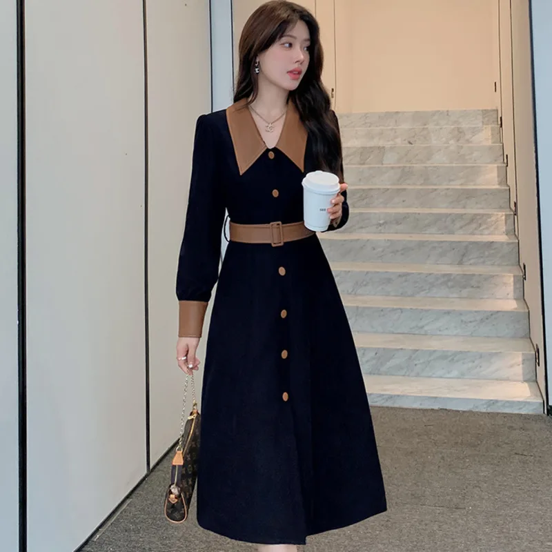 Платья осень 2024 фото Нишевое осеннее платье макси, элегантное женское новое облегающее среднее прошит