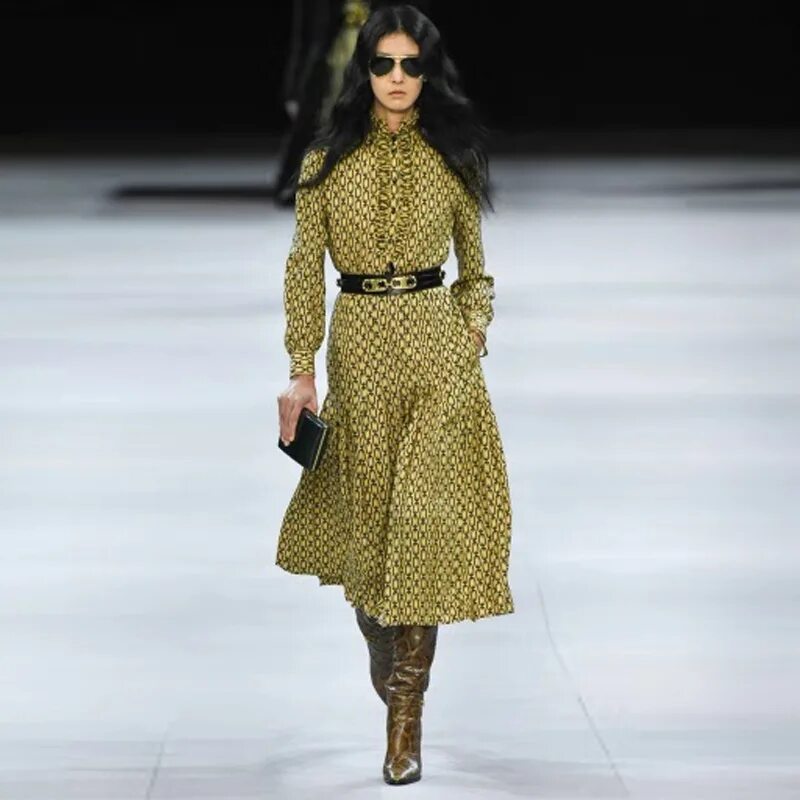 Платья осень зима фото Длинное платье для подиума, высокое качество, Осень зима, новая женская мода, ве