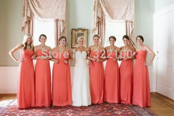 Платья оттенков фото BF1019 На Складе Реальные Фото Модест Милая Коралл и Pleat Платья Невесты 2016 П