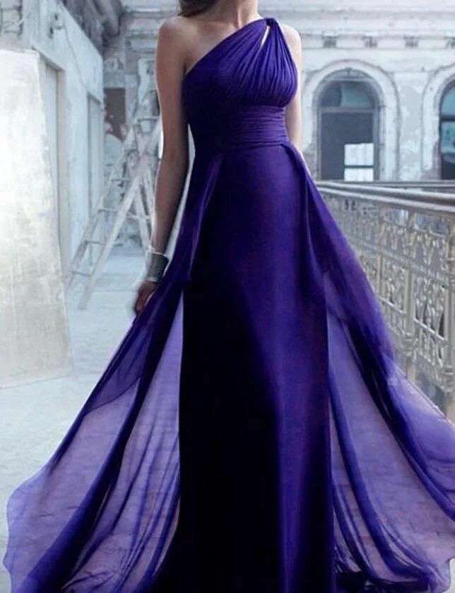 Платья оттенков фото Gorgeous Chiffon One Shoulder Prom Dresses,Neckline Raised Waistline One shoulde