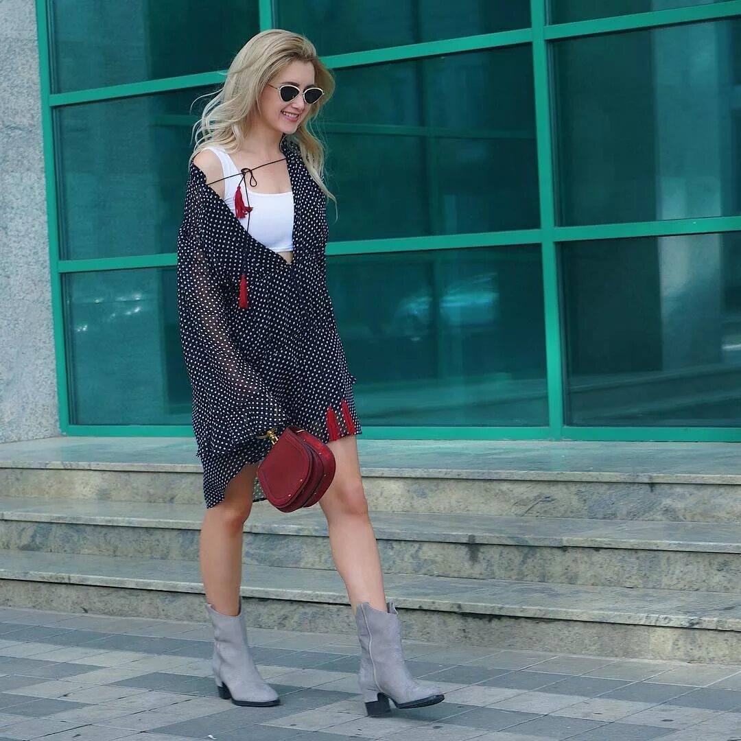 Платья под казаки фото с чем носить сапоги-казаки / казаки с платьем /казаки тренд Модные стили, Платья