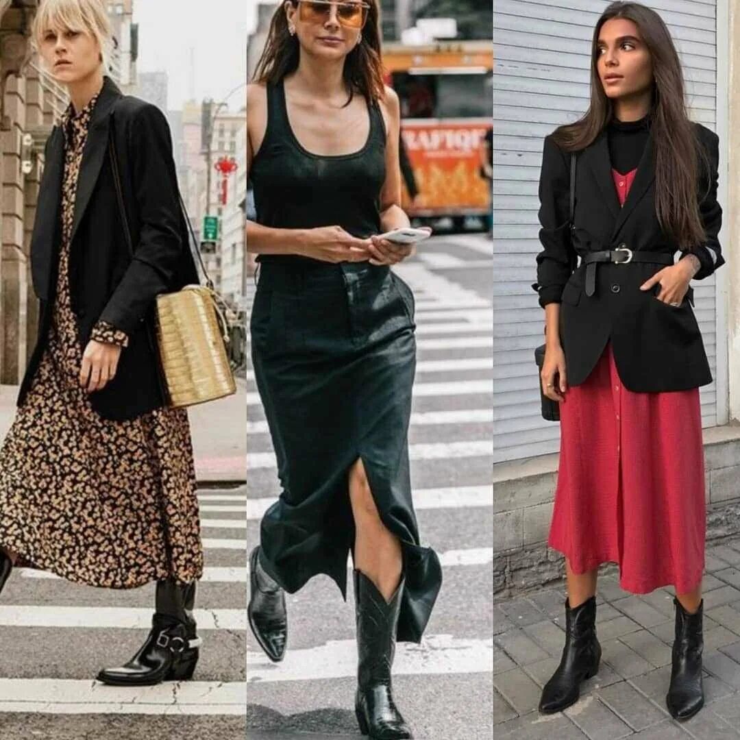 Платья под казаки фото С чем носить казаки в 2024 году: сапоги и ботинки Мода 2024 Тенденции Дизайн жен