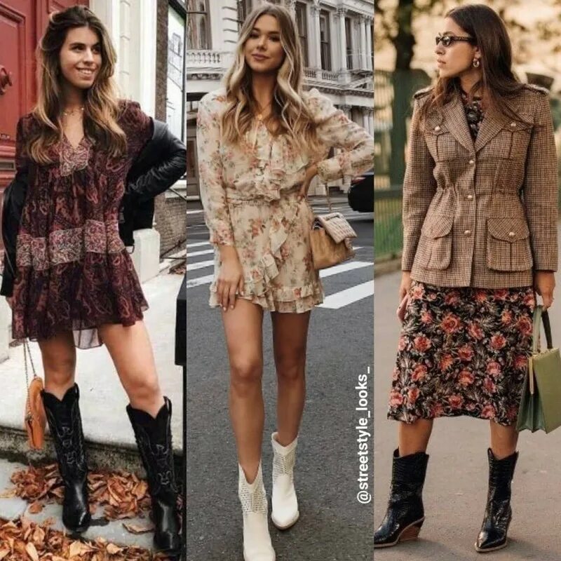 Платья под казаки фото С чем носить казаки