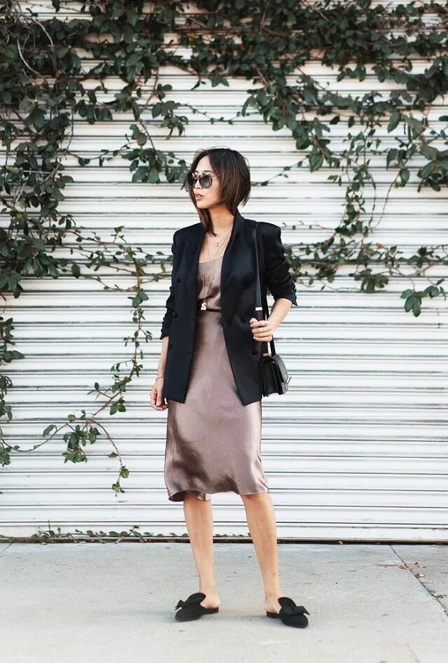 Платья под пиджак фото 6 Cool Lazy-Girl Outfits That Are All About Comfort Fashion, Slip dress outfit, 