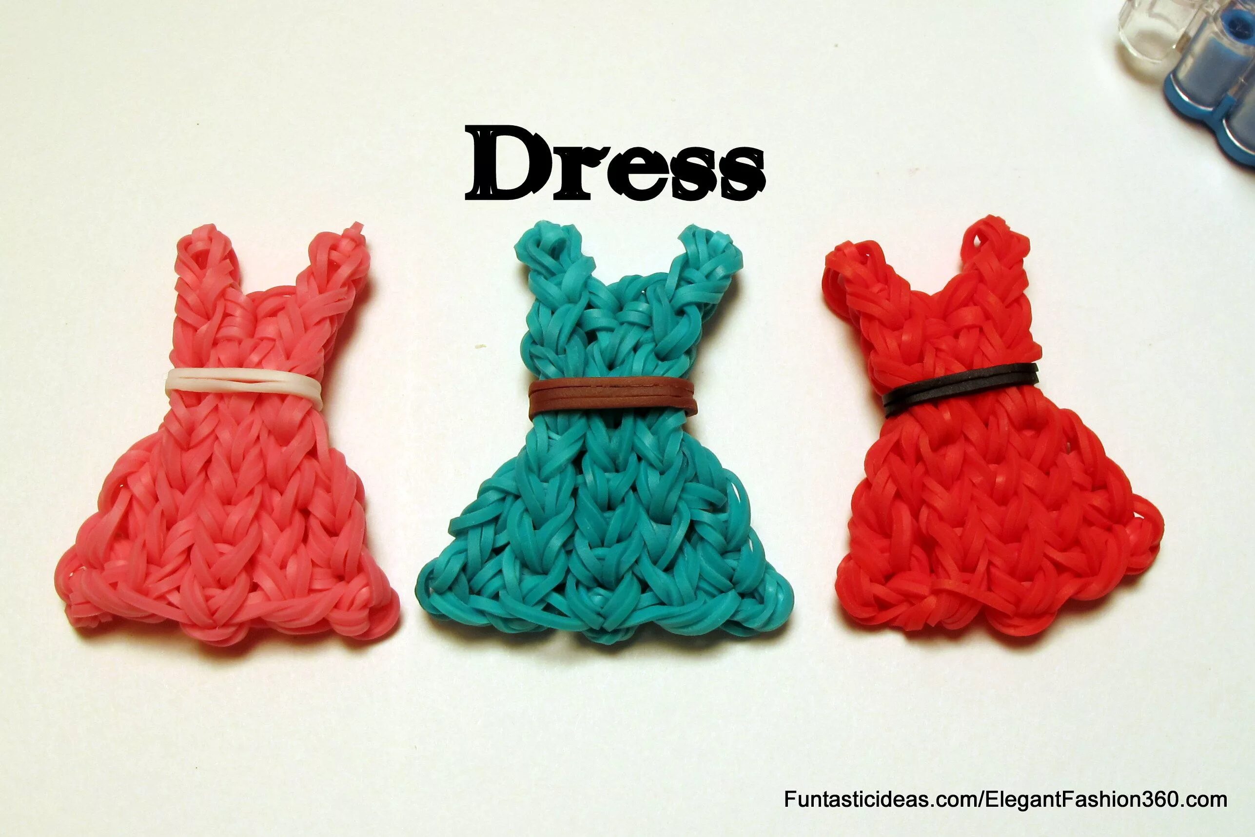 Платья резинки фото Rainbow Loom dress charm by ElegantFashion360.com ♥ Subscribe YouTube Channel: h