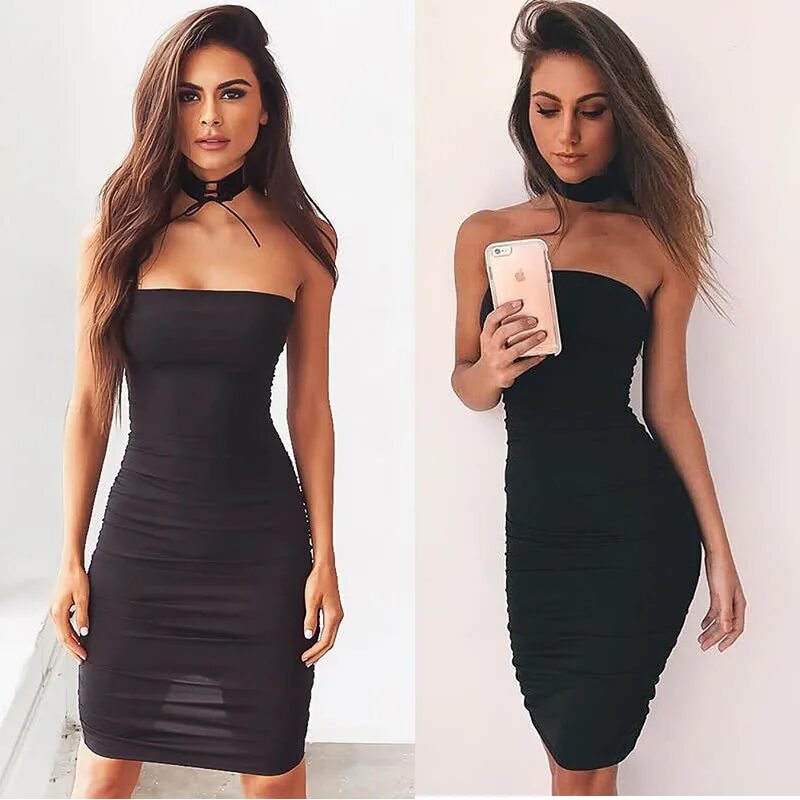 Платья резинки фото Черное платье резинка Каталог одежды Dress-m.ru