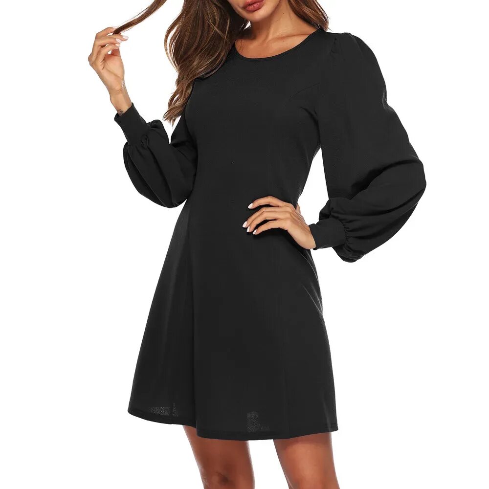 Платья рукав фонарик фото Купить Для женщин Повседневное с длинным рукавом длиной выше колена vestidos muj