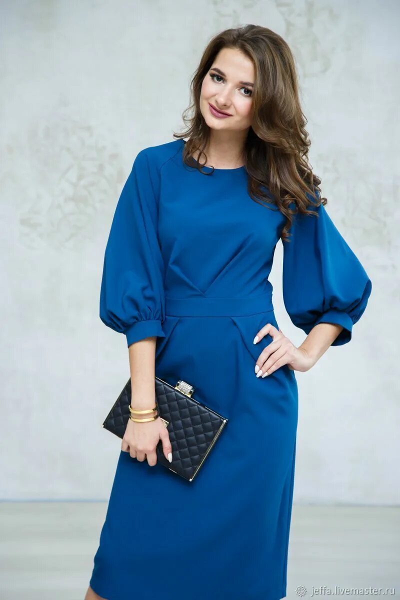 Платья рукав фонарик фото Платье с пышными рукавами Диез арт. 5760 в интернет-магазине на Ярмарке Мастеров