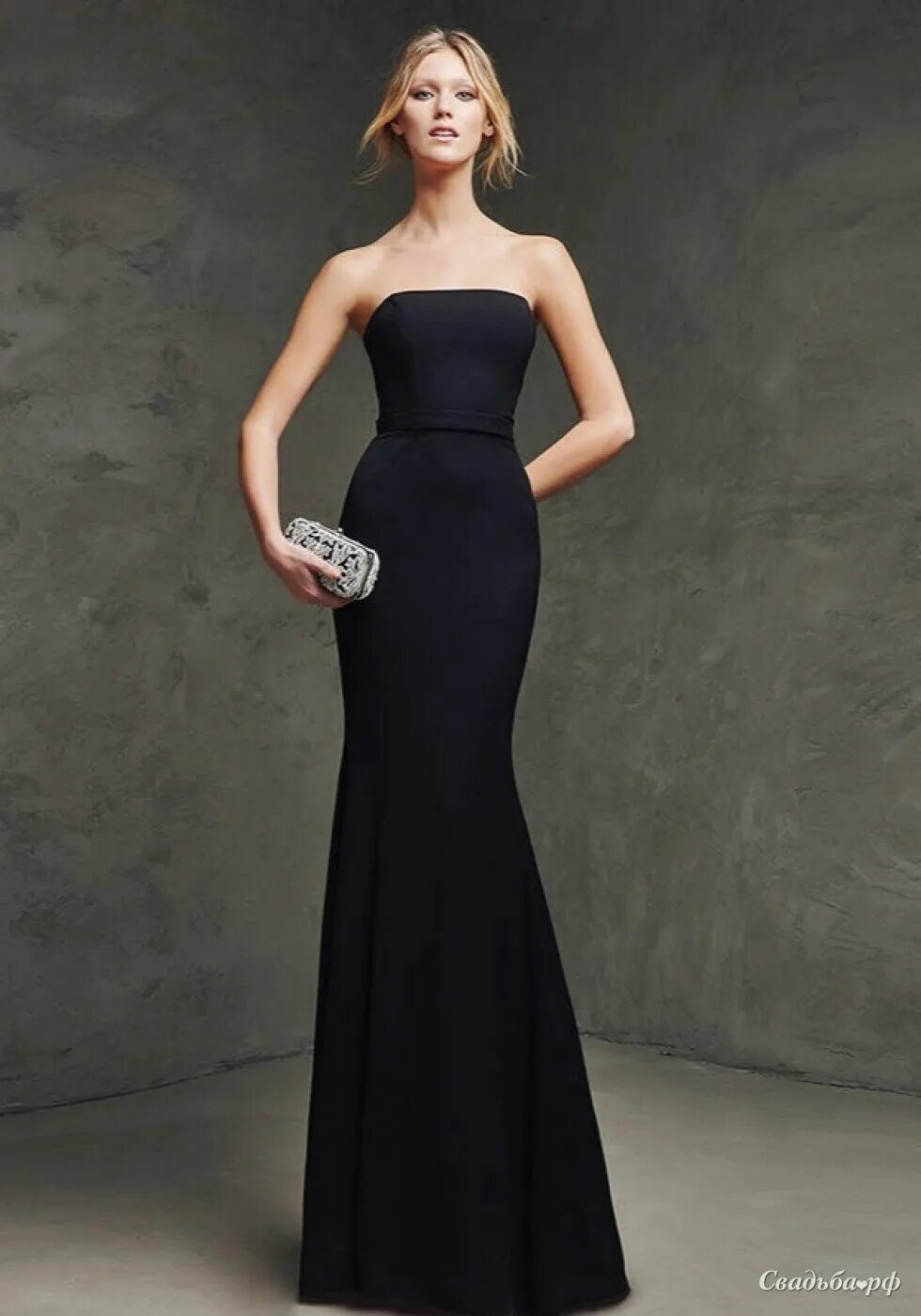 Платья рыбкой фото Купить вечернее платье LAMANA-P63443 (Испания, Pronovias, цвета: черный) - Сваде