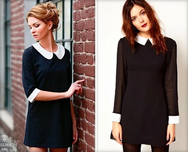 Платья с белым воротником фото Как и чем стирать платья с белым воротником