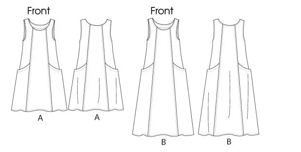 Платья с карманами выкройки K3955 Misses' Jumper Dresses Kwik Sew Patterns Kwik sew patterns, Sewing pattern