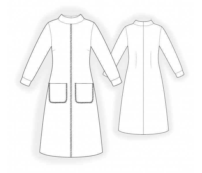 Платья с карманами выкройки Knit Dress With Pockets - Sewing Pattern #2238. Made-to-measure sewing pattern f