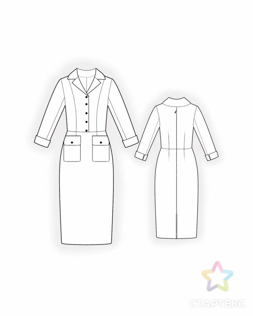 Платья с карманами выкройки Выкройка: платье с накладными карманами - ЛК0002075 - оптом купить в Екатеринбур