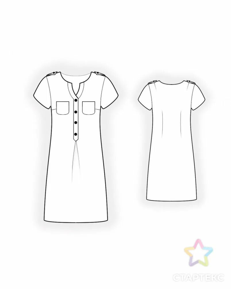 Платья с карманами выкройки Выкройка: платье с нагрудными карманами ( 56 размер ✂) - - оптом купить в Ангарс
