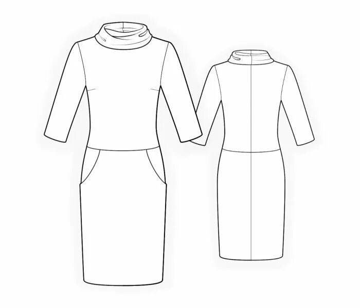 Платья с карманами выкройки 4741 - Schnittmuster #4741 Maßgeschneiderte Schnittmuster von Lekala zum kostenl