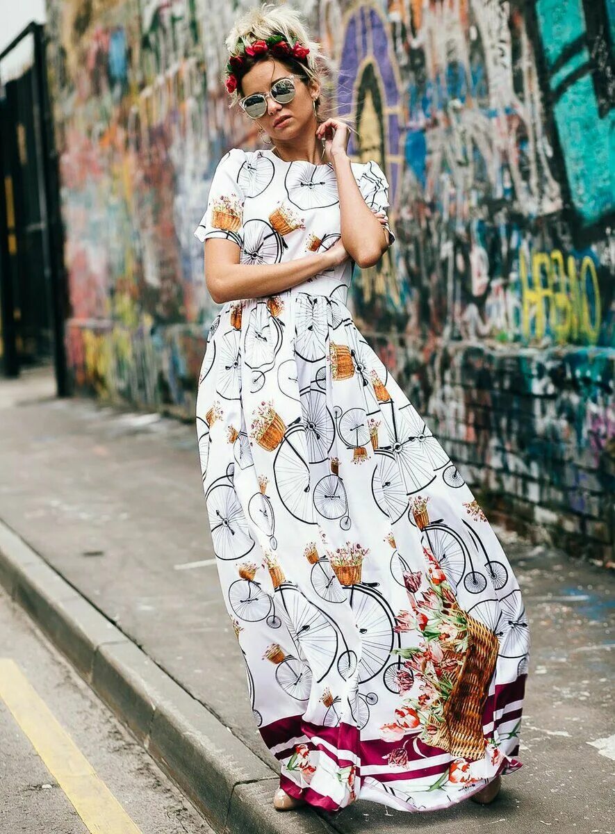 Платья с принтом фото Пин на доске Модные платья