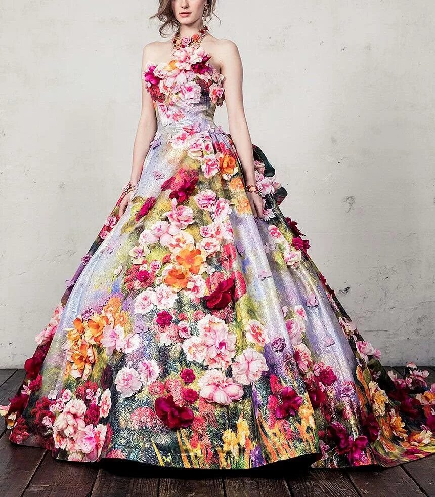 Платья с цветами фото Pin on MODA Colorful dresses, Beautiful gowns, Fairytale dress