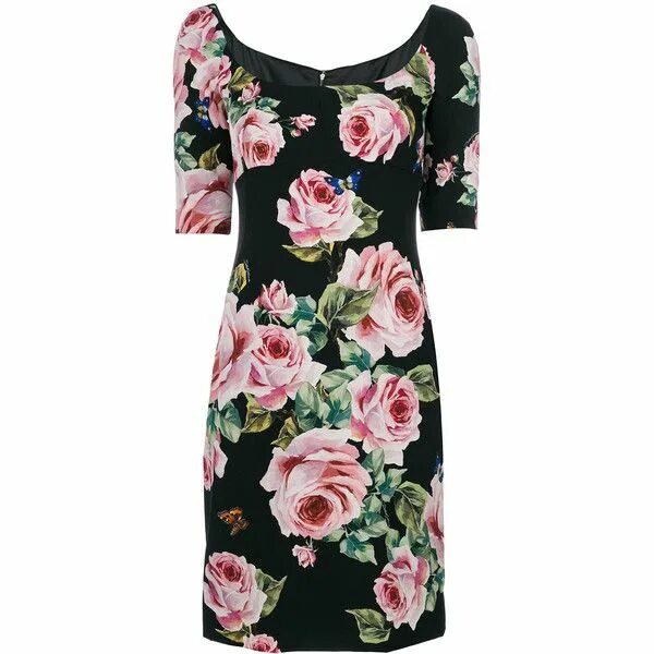 Платья с цветами фото Dolce & Gabbana fitted rose dress ($2,245) ❤ liked on Polyvore featuring dresses