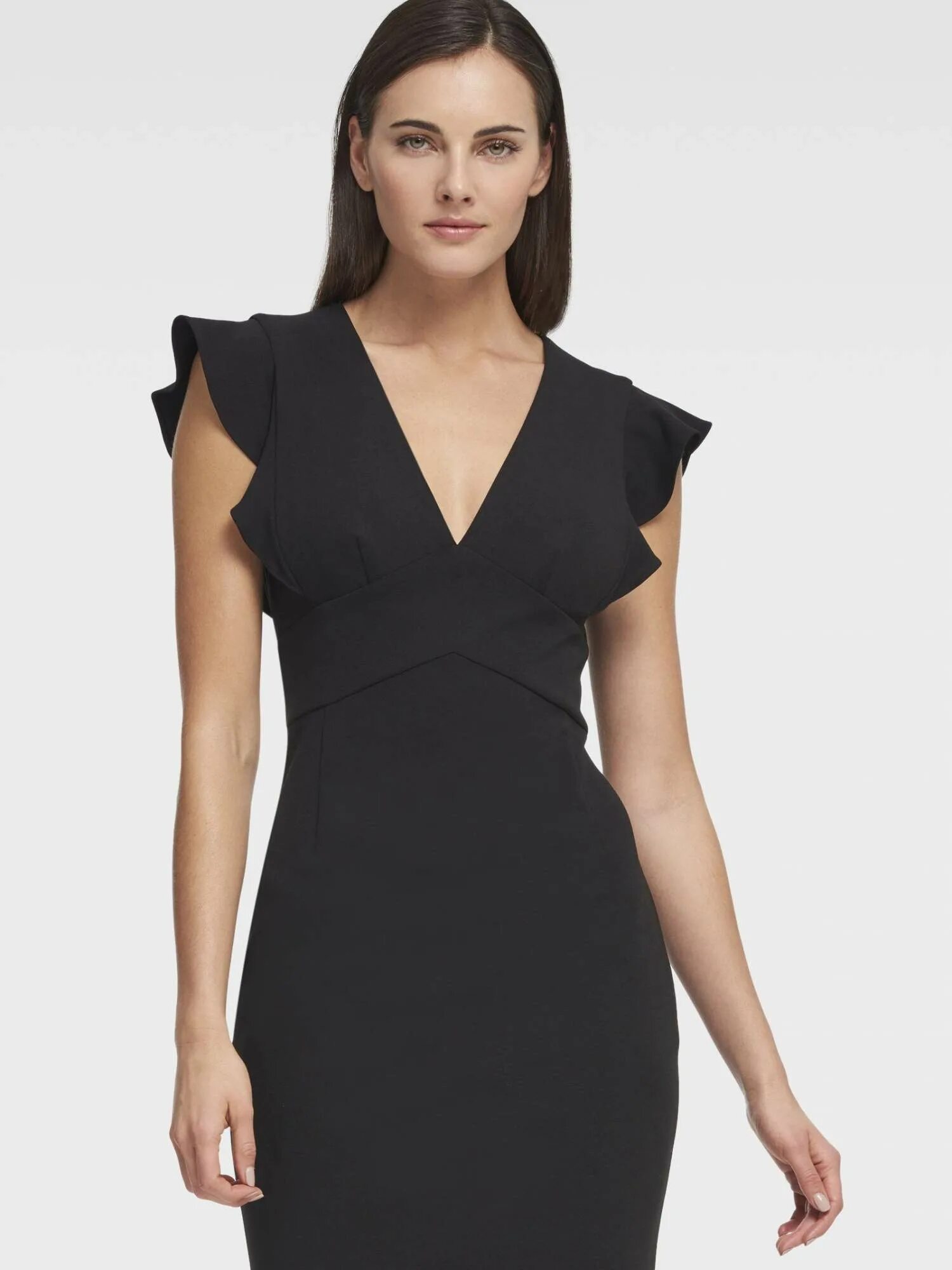 Платья с v вырезом фото Платье женское DKNY DD8D1544 черное 6 - купить в Москве, цены в интернет-магазин