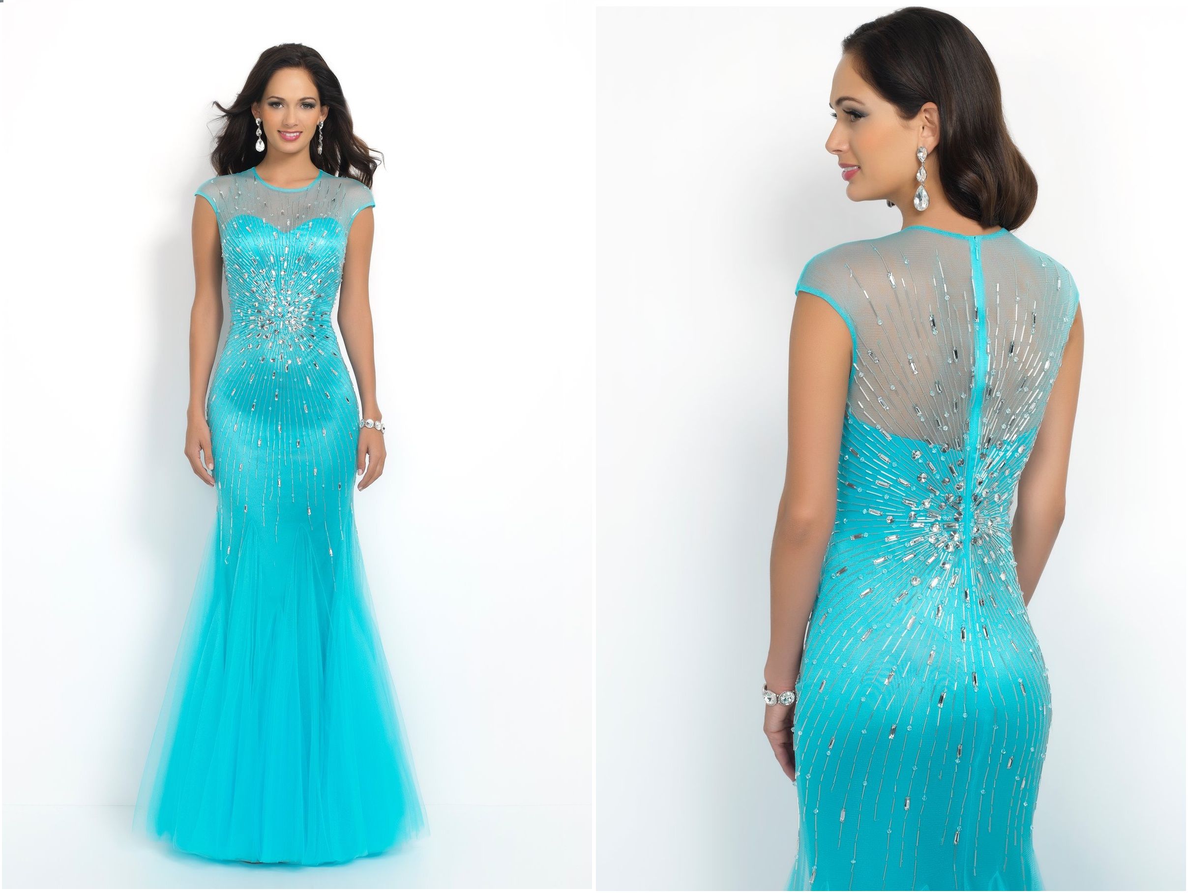 Платья саратов фото и цены Голубое вечернее платье силуэта "рыбка" Свадебный салон Роза Бланка. г. Саратов,