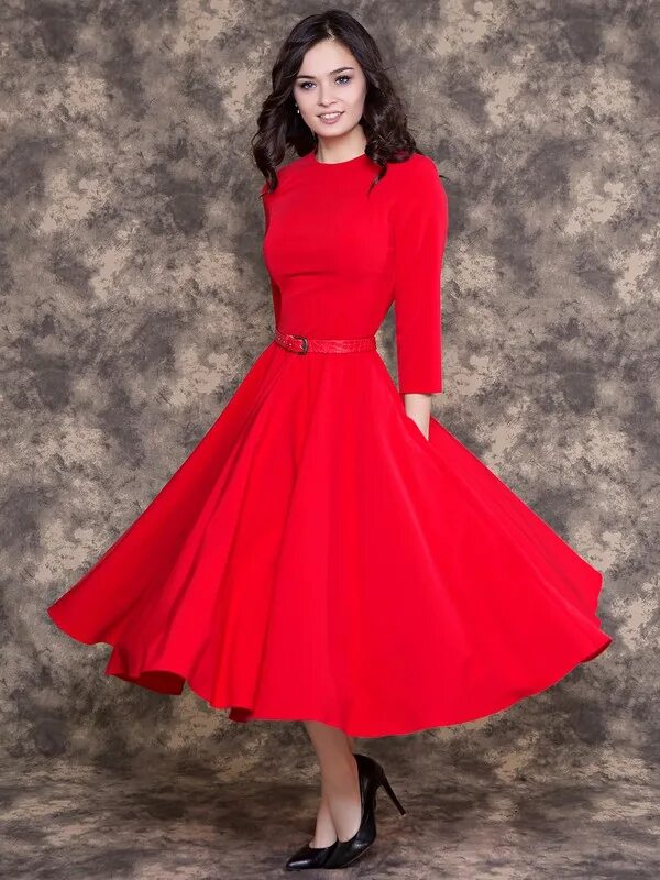 Платья солнце клеш фото Платье lamantiny красный цвета от OLIVEGREY: купить по цене 3916.0 руб. в Москве