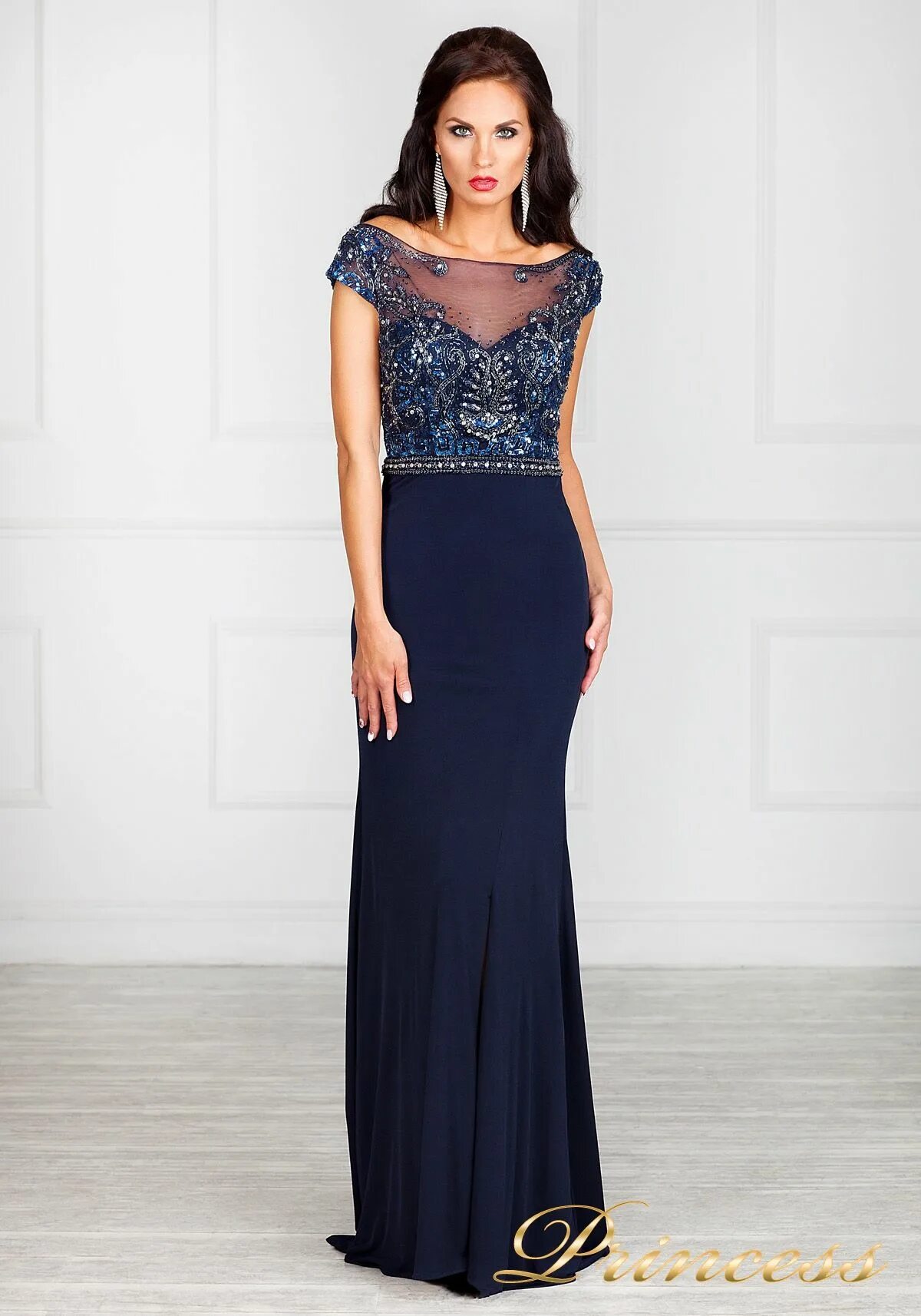 Платья спб фото Купить вечернее платье 12086 синего цвета по цене 29500 руб. в Москве в интернет