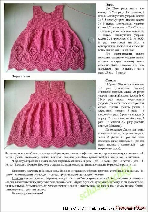Платья спицами для девочек схемы описания Платья для девочек спицами Вязание, Вязание для ребенка, Вязаные шапки