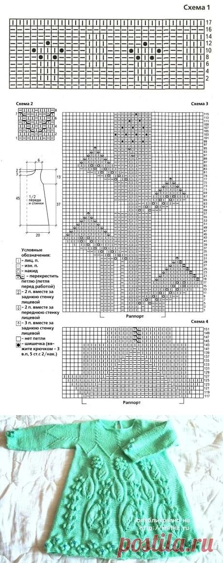 Платья спицами для девочек схемы описания Детское платье спицами. Работа Оксаны, Вязание для детей bērniņiem un zīdainīšie