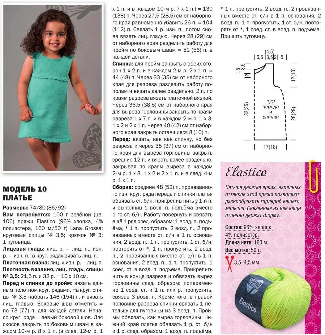 Платья спицами для девочек схемы описания Вязание красивых платьев спицами: схемы и описания, выбор пряжи, советы "Вяжи с 