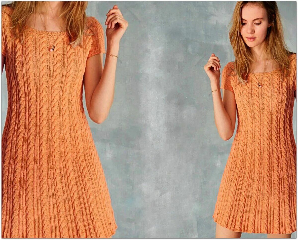 Платья спицами фото Лёгкие летние платья спицами. Простой фасон и несложный узор Платья, Летние плат