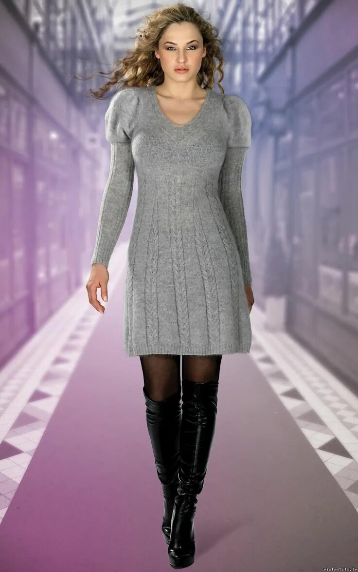 Платья спицами фото viola stils Fashion Knitwear (Lack of Seams)LOS Модели, Вязанное платье, Фасон п