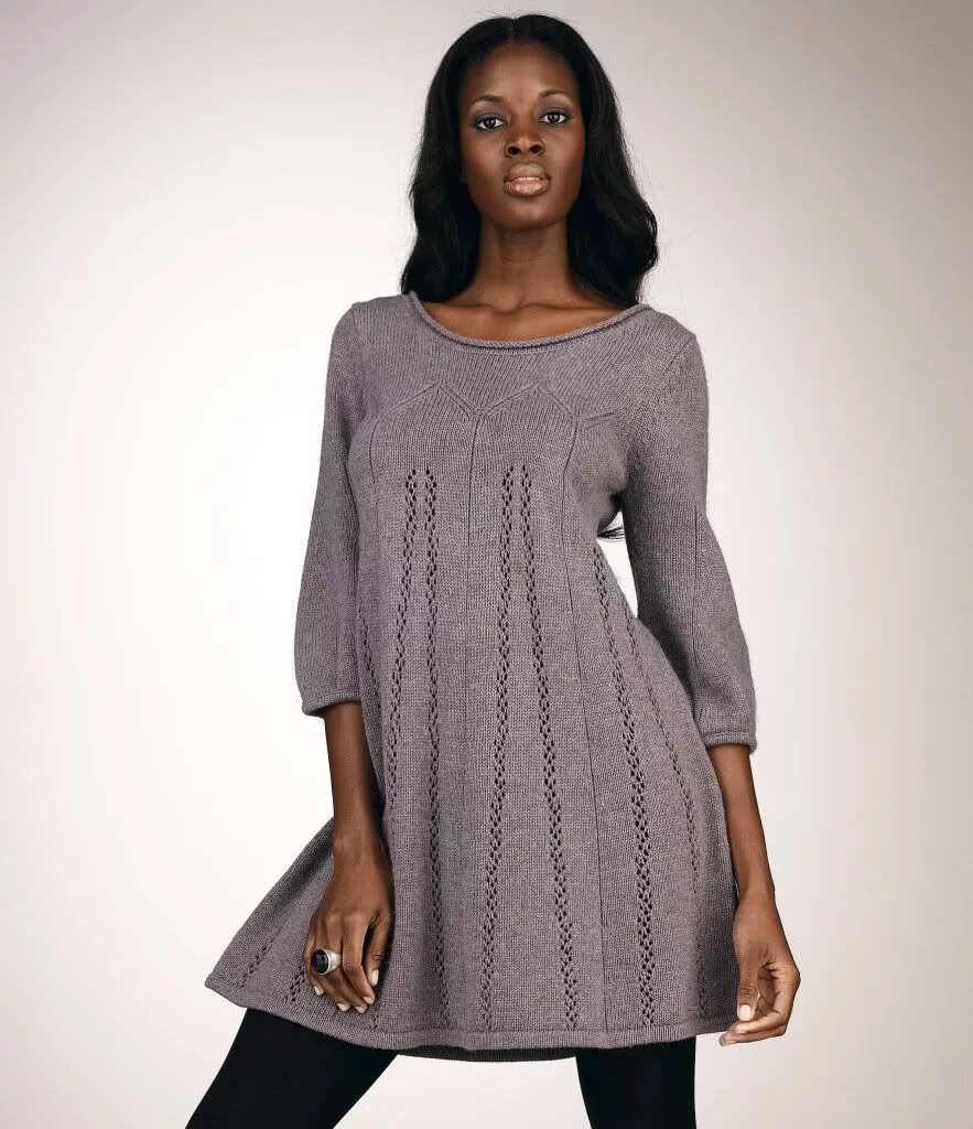 Платья спицами фото вязаное расклешенное платье спицами для женщин Расклешенное платье Вязаное плать