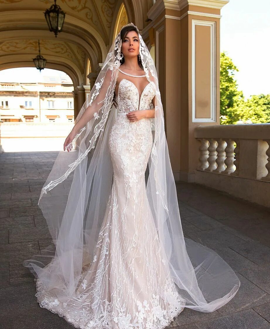 Платья свадебные фото цена москва Фата фасона испанка купить