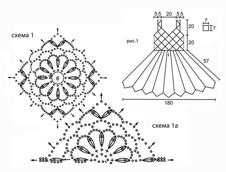 Платья связанные крючком для девочек схемы Схемы вязания и выкройка сарафана: Связанное крючком платье для малышей, Вязание
