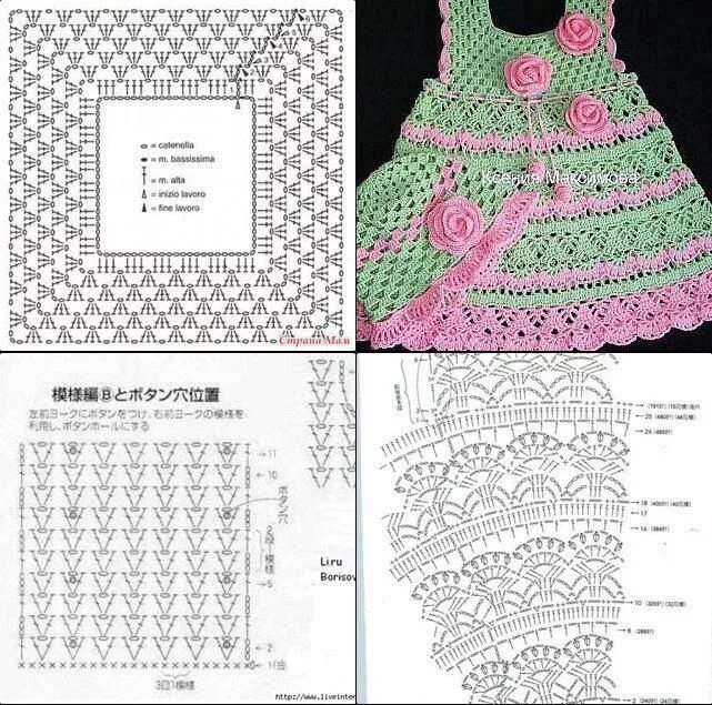 Платья связанные крючком для девочек схемы horgolt kislány ruha - Google'da Ara Crochet baby patterns, Crochet baby clothes