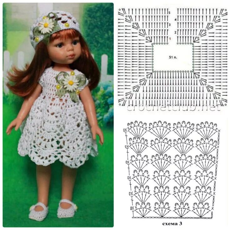 Платья связанные крючком для кукол схемы Испанские куклы PAOLA REINA. Выкройки.Схемы. - СХЕМЫ вязанной одежды( ссылки в к