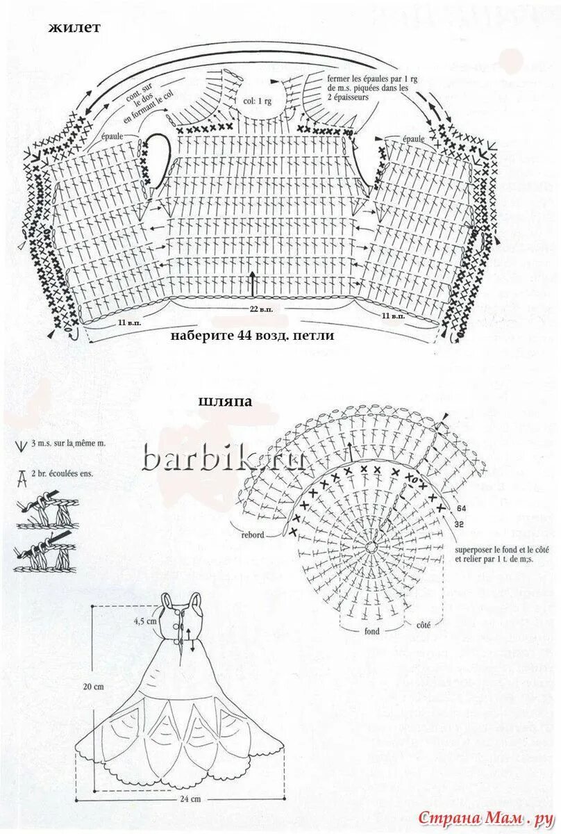 Платья связанные крючком для кукол схемы Нет доступа к альбому - Страна Мам Идеи для вязания, Шаблоны для барби, Узор для