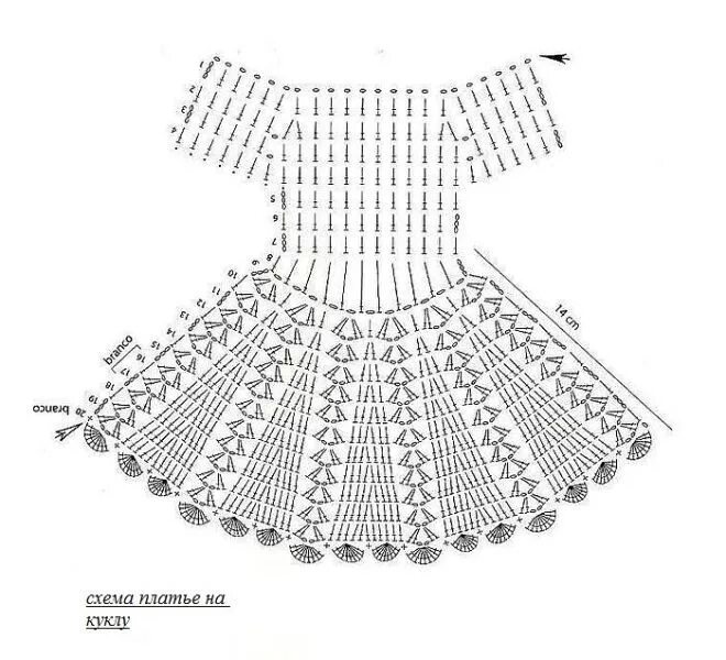Платья связать крючком схемы Вяжем крючком и схемы к нему. Вязание спицами и крючком, Одежда для кукол, Вязан
