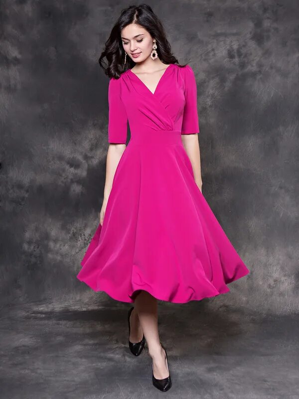 Платья цвета фуксии фото Платье birma фуксия цвета от GREYCAT: купить по цене 5880.0 руб. в Москве в инте