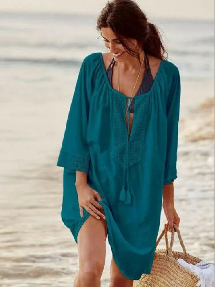 Платья туника фото 2023 пляжные туники, женский купальник, накидки, пляжная - АлиТопс