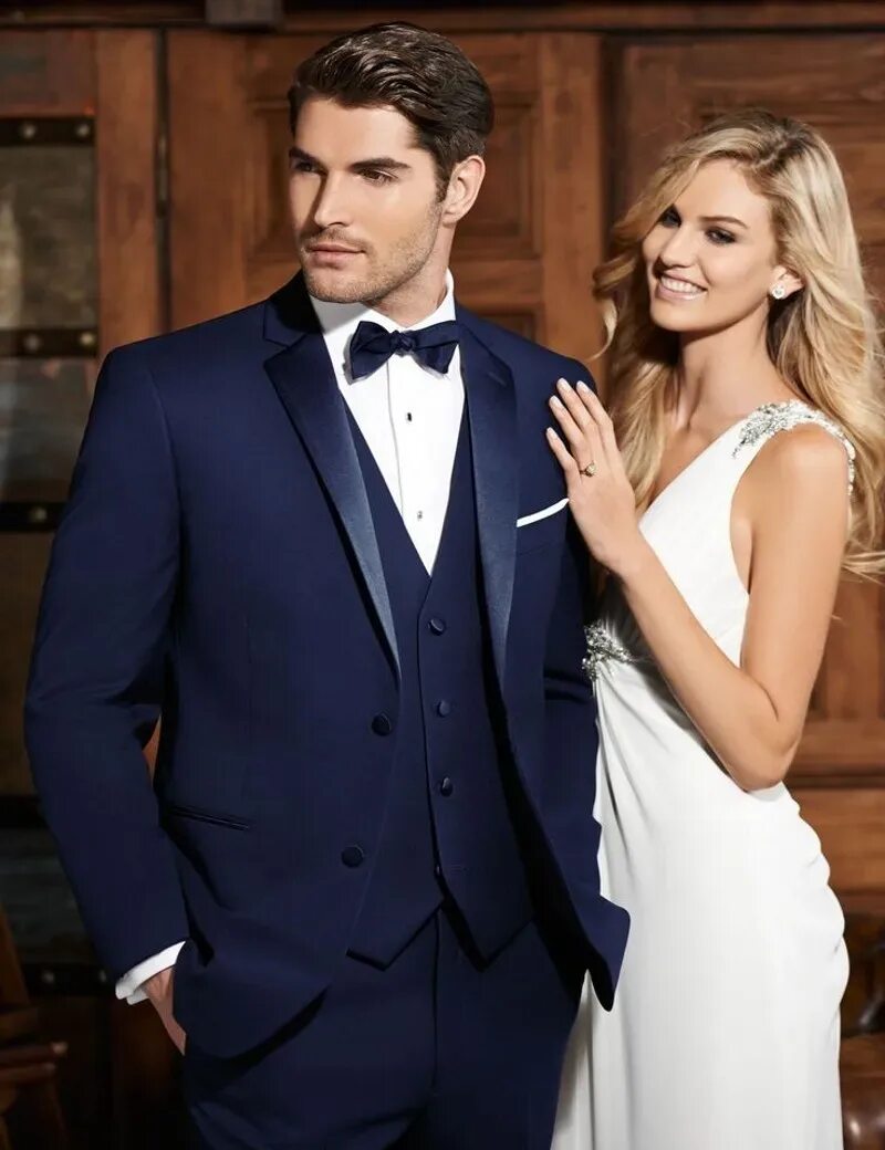 Платья в мужском стиле Костюм жениха под заказ, атласные смокинги для жениха с отворотом, темно-синий м