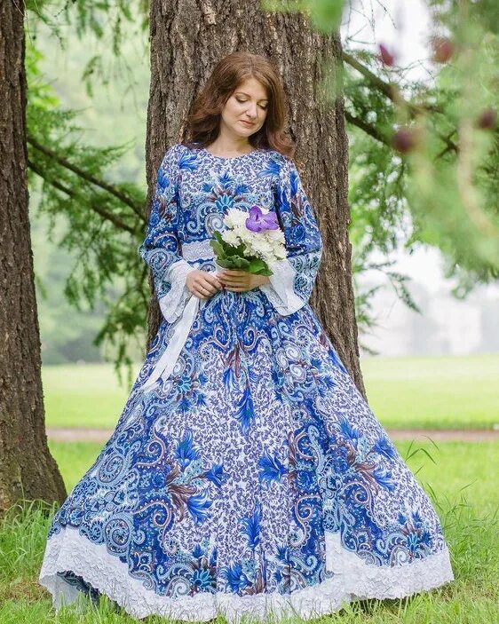 Платья в народном стиле фото Свадебное платье в русском стиле из платков