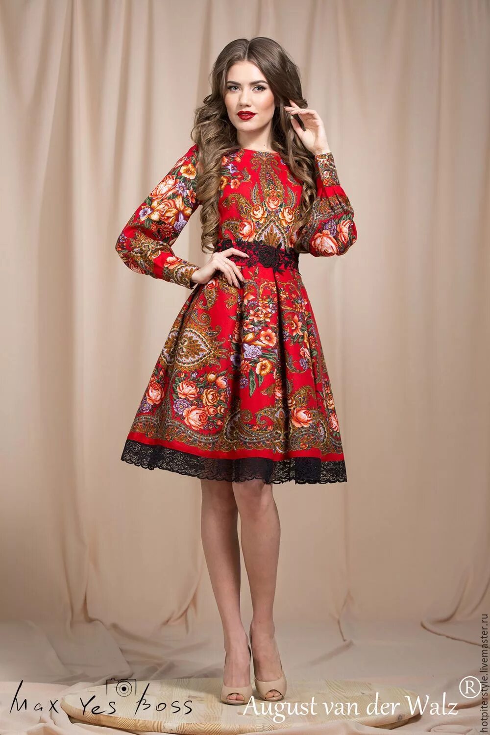 Платья в народном стиле фото Купить "Славь" платье в Русском стиле, в мини длине,Russian Style - платье в рус
