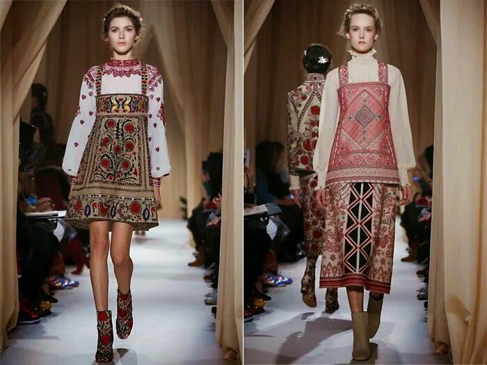 Платья в народном стиле модная версия ВедаМост: Новая коллекция одежды от Valentino в этническом славянском стиле Модн
