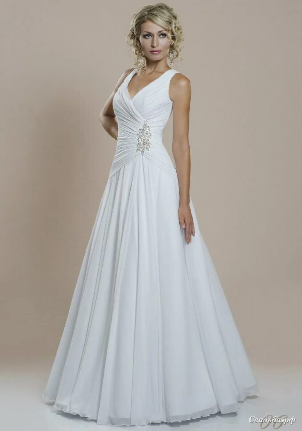 Платья в орле фото и цены Купить свадебное платье А51373 (Россия, цвета: белый, ткань: шифон.) - студия СВ