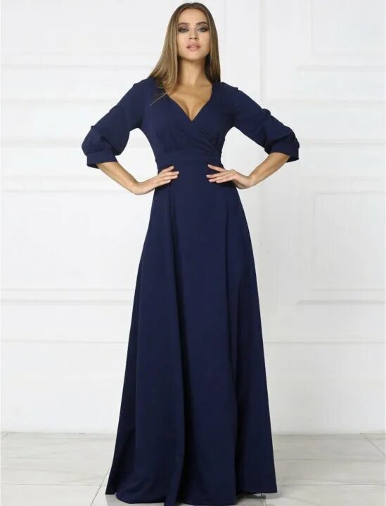 Платья в пол фото Платье в пол синее размер 56-58 - купить в Москве, цена 3 200 руб., продано 10 и