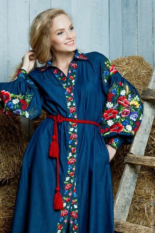 Платья в русском народном стиле фото 5f05d41a86b53866626e6960a2c3a81a Платья, Необычные платья, Вышитые платья