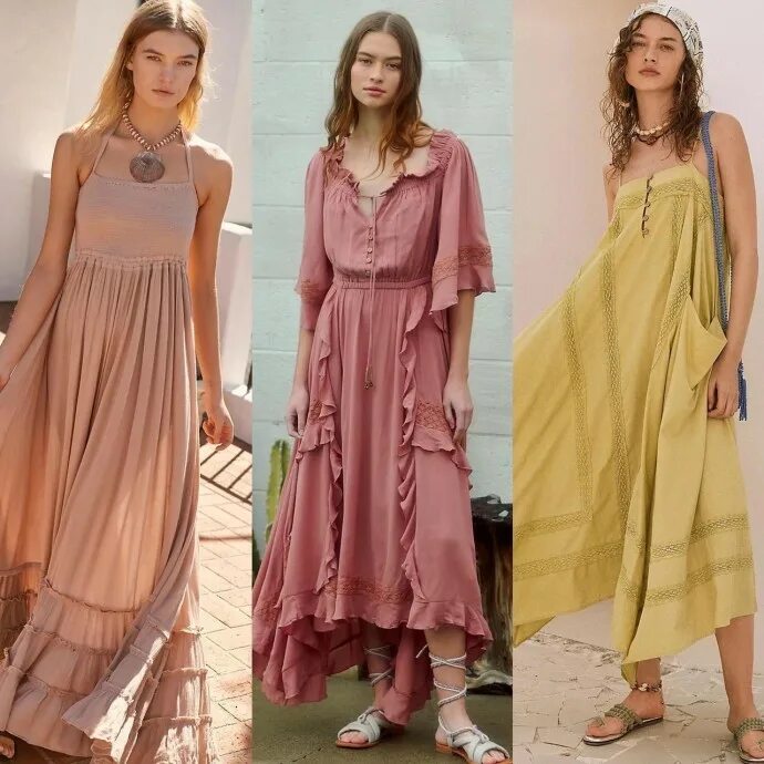 Платья в стиле бохо 2024 модные тенденции Платья в стиле бохо Мода Постила