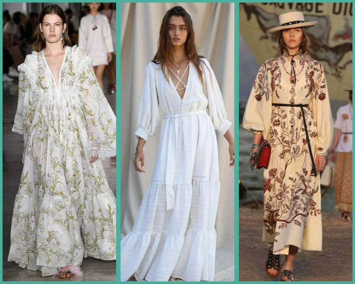 Платья в стиле бохо 2024 модные тенденции Прозрачные платья и рюши! Модные образы 2024 в стиле БОХО для женщин 40+, которы