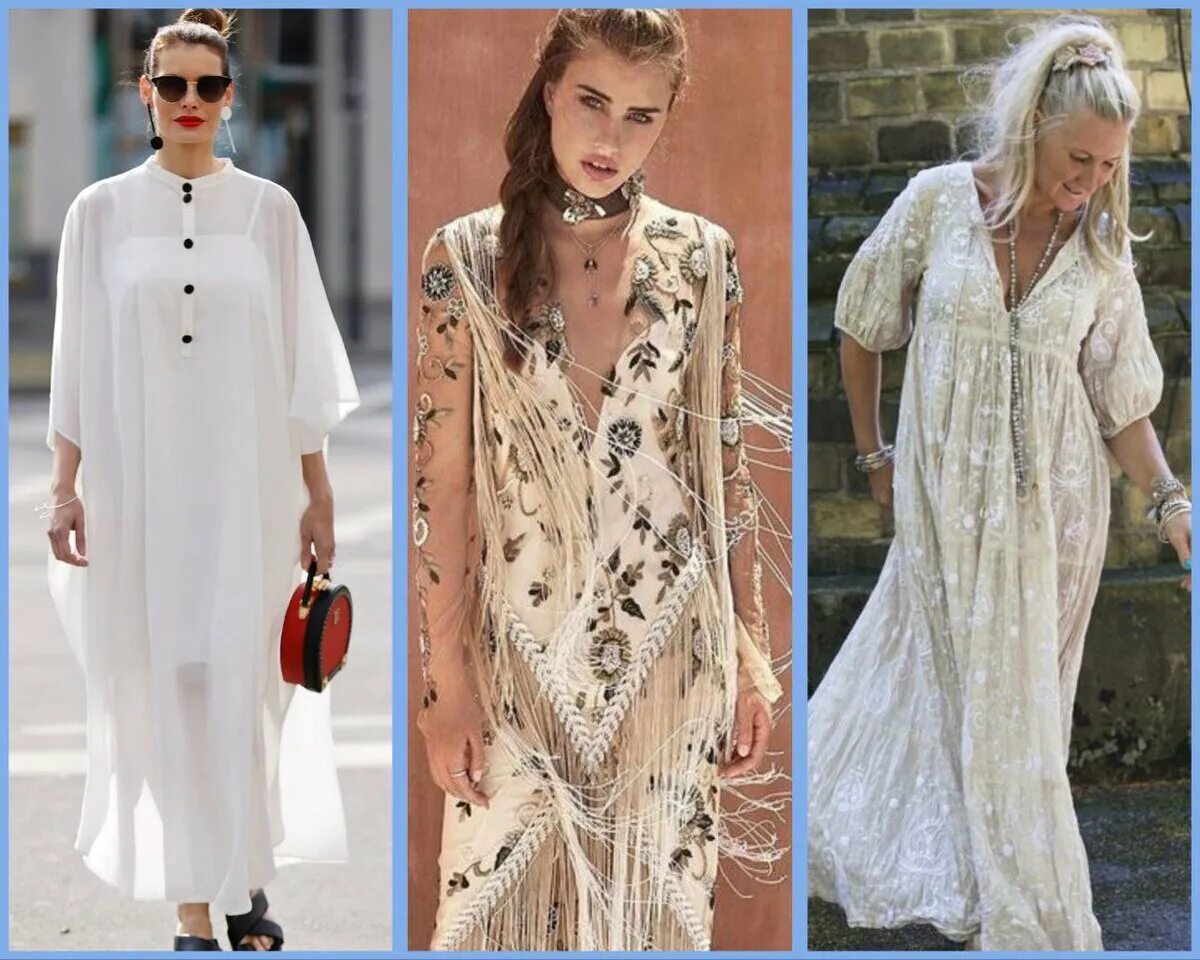 Платья в стиле бохо 2024 модные тенденции Прозрачные платья и рюши! Модные образы 2024 в стиле БОХО для женщин 40+, которы
